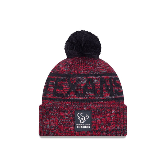 Houston Texans 2025 Sideline Cold Weather Pom Knit Hat - New Era Cap