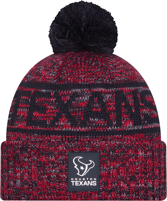 Houston Texans 2025 Sideline Cold Weather Pom Knit Hat