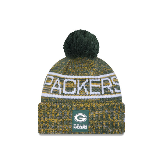 Green Bay Packers 2025 Sideline Cold Weather Pom Knit Hat - New Era Cap