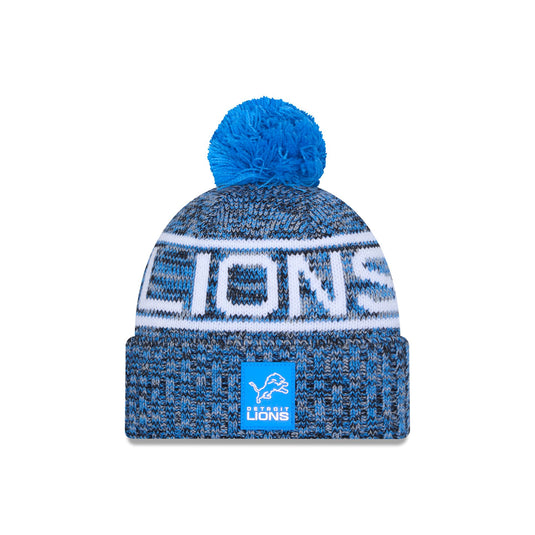 Detroit Lions 2025 Sideline Cold Weather Pom Knit Hat - New Era Cap