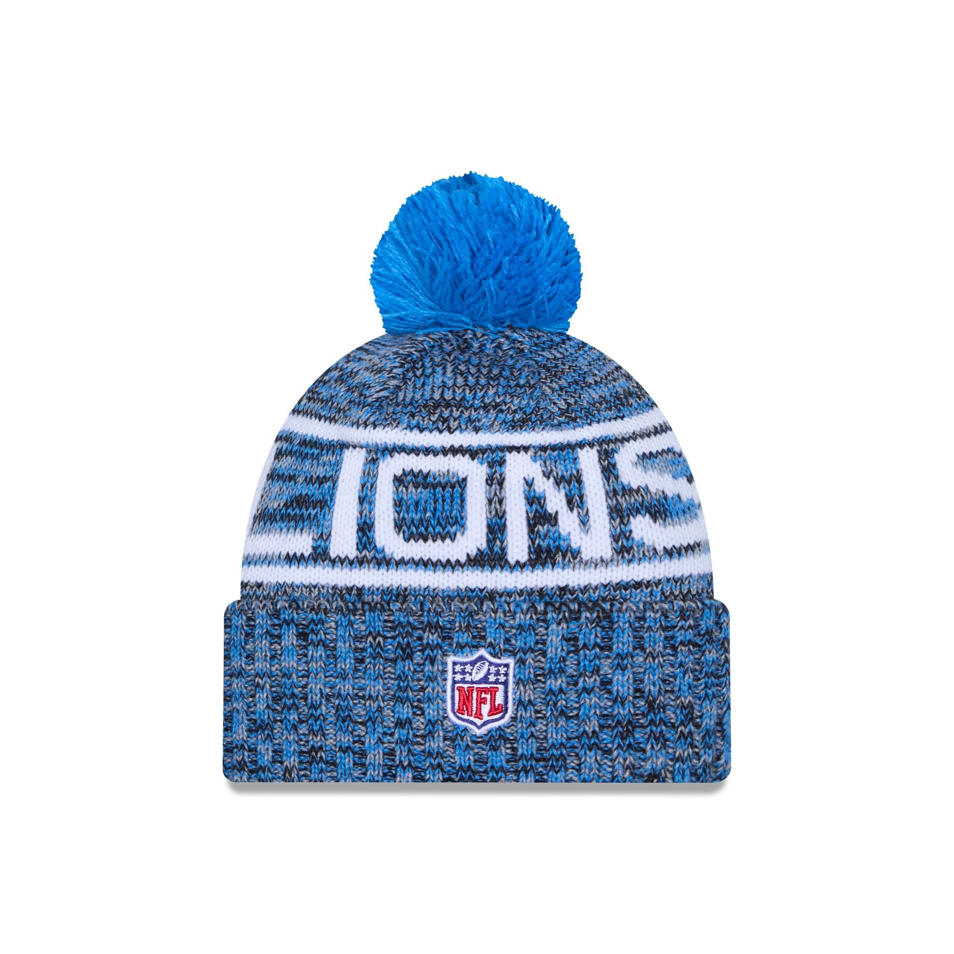 Detroit Lions 2025 Sideline Cold Weather Pom Knit Hat