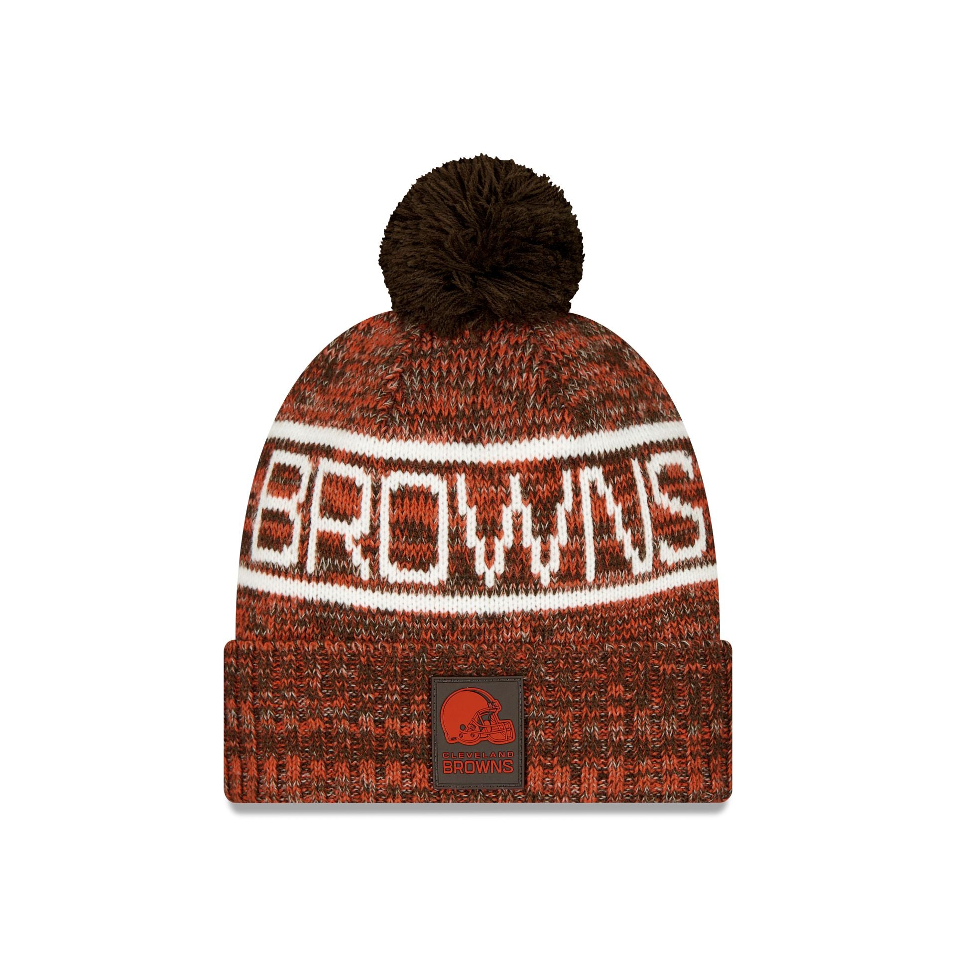 Cleveland Browns 2025 Sideline Cold Weather Pom Knit Hat