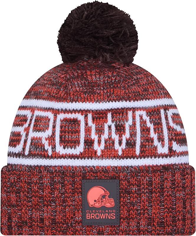 Cleveland Browns 2025 Sideline Cold Weather Pom Knit Hat