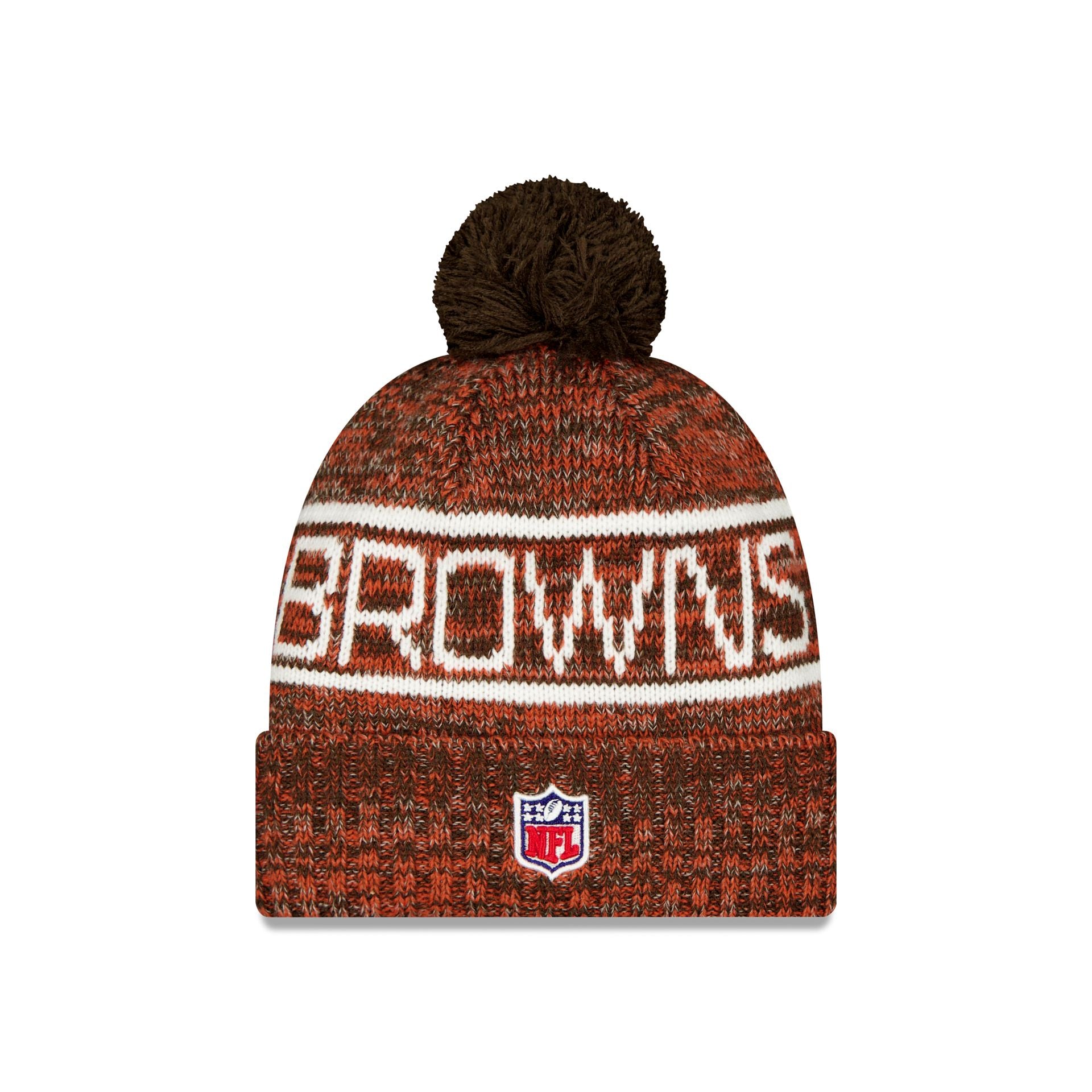 Cleveland Browns 2025 Sideline Cold Weather Pom Knit Hat