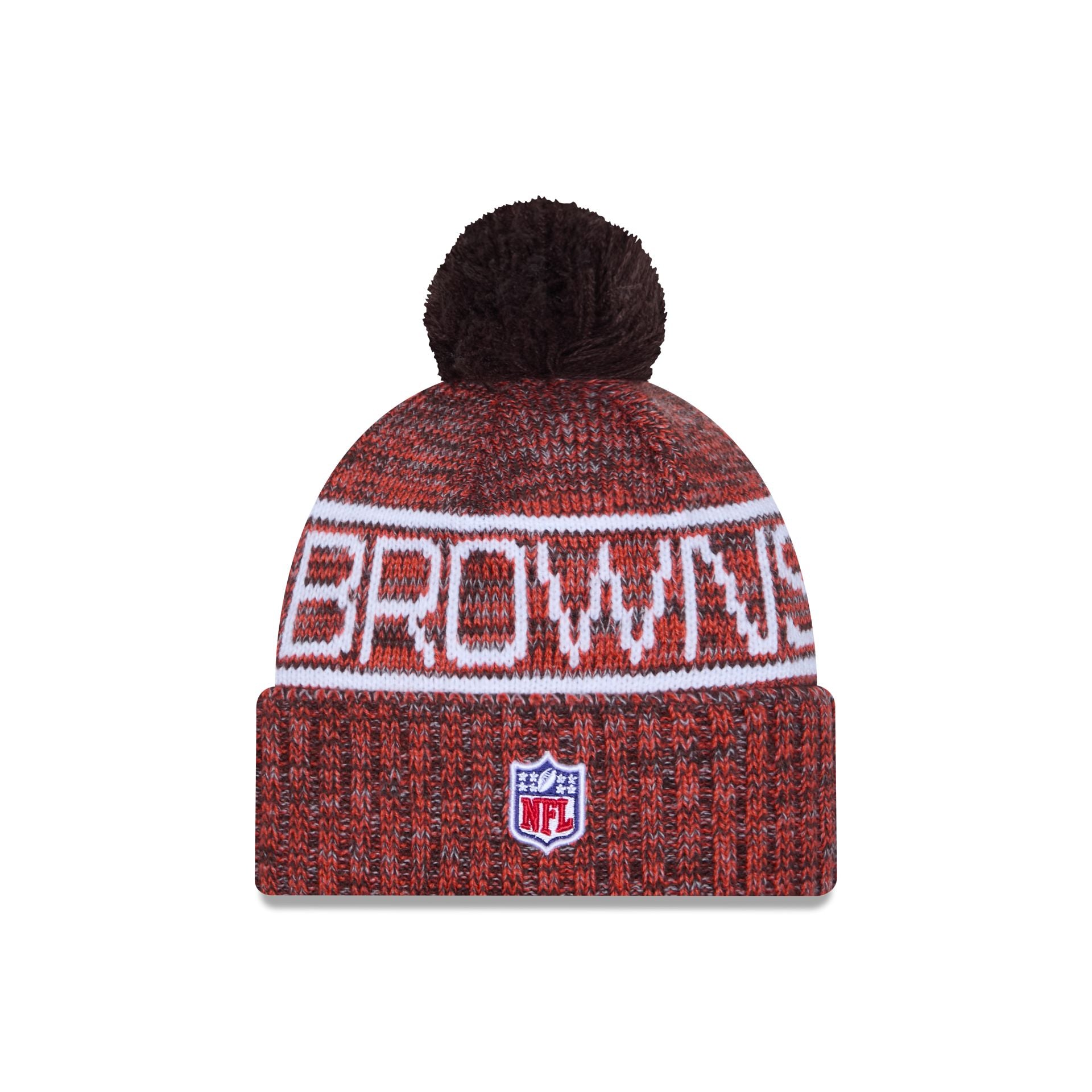 Cleveland Browns 2025 Sideline Cold Weather Pom Knit Hat