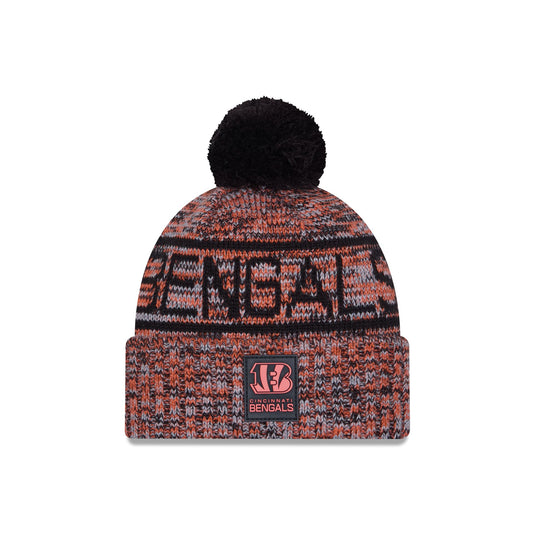 Cincinnati Bengals 2025 Sideline Cold Weather Pom Knit Hat - New Era Cap