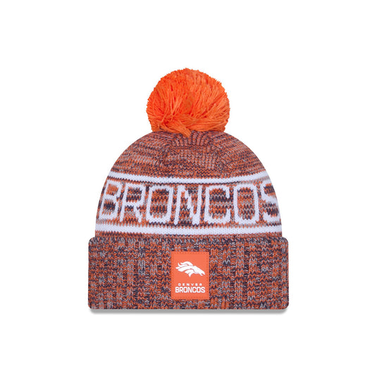 Denver Broncos 2025 Sideline Cold Weather Pom Knit Hat - New Era Cap