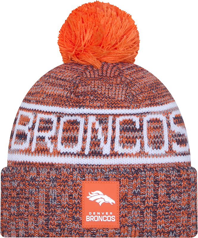 Denver Broncos 2025 Sideline Cold Weather Pom Knit Hat