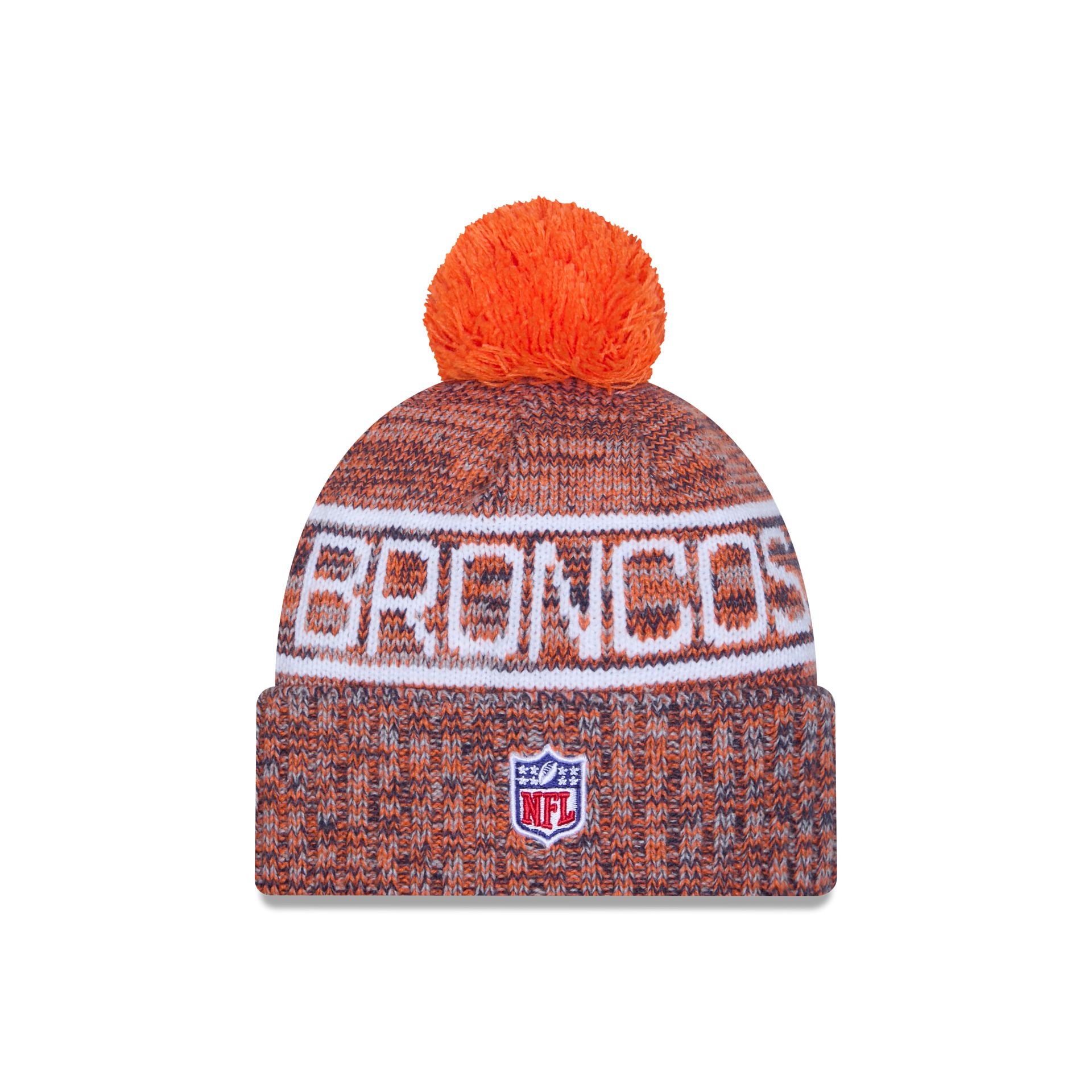 Denver Broncos 2025 Sideline Cold Weather Pom Knit Hat