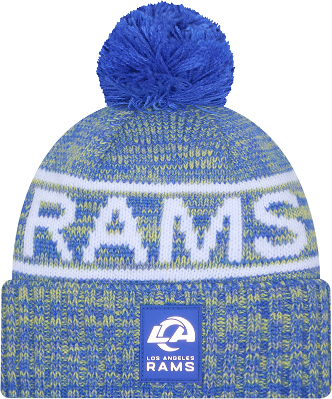 Los Angeles Rams 2025 Sideline Cold Weather Pom Knit Hat