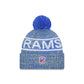Los Angeles Rams 2025 Sideline Cold Weather Pom Knit Hat