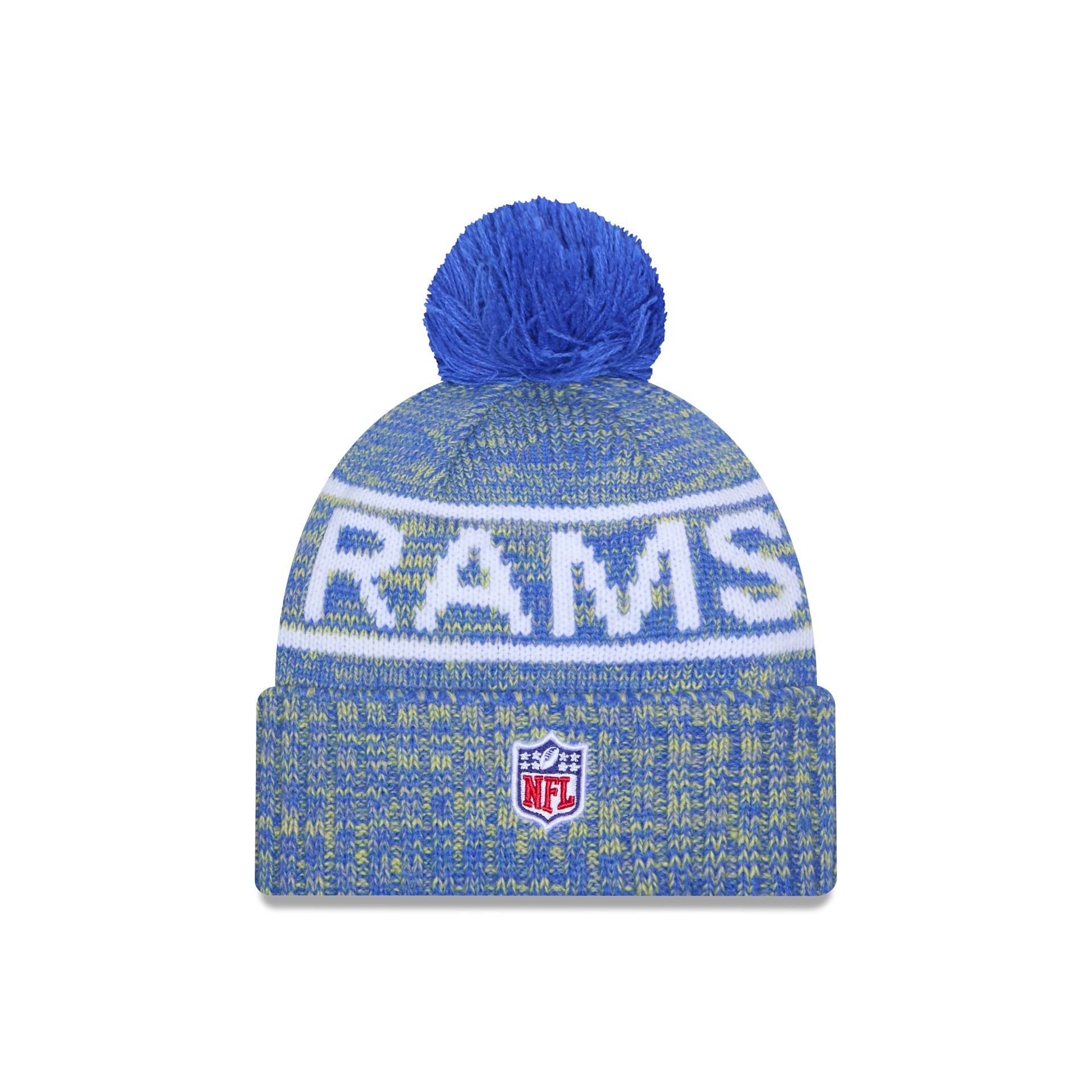 Los Angeles Rams 2025 Sideline Cold Weather Pom Knit Hat
