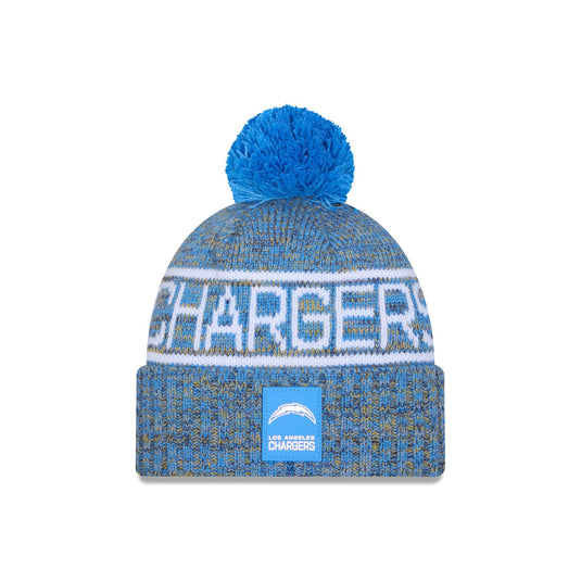 Los Angeles Chargers 2025 Sideline Cold Weather Pom Knit Hat - New Era Cap