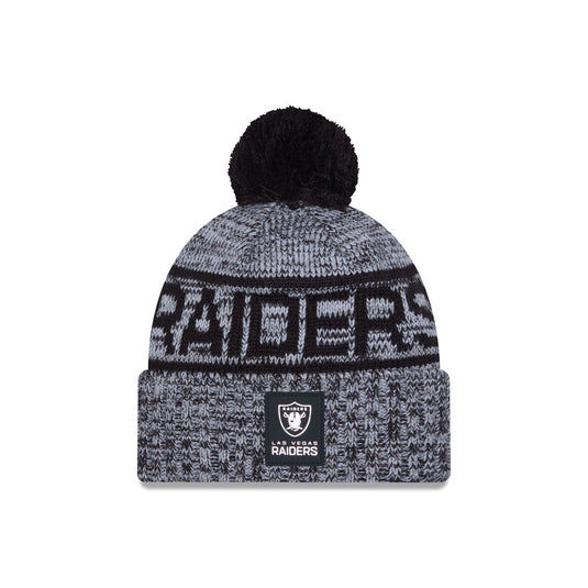 Las Vegas Raiders 2025 Sideline Cold Weather Pom Knit Hat - New Era Cap