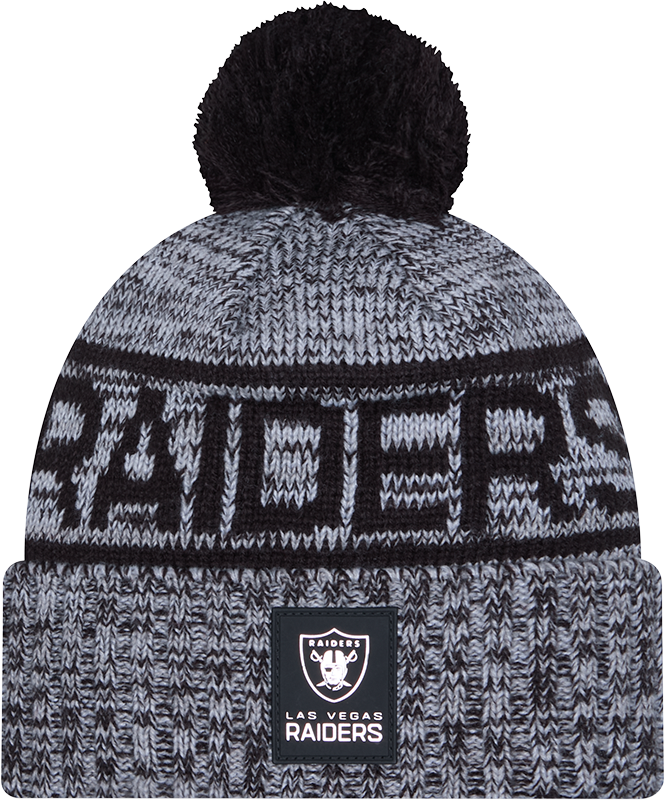 Las Vegas Raiders 2025 Sideline Cold Weather Pom Knit Hat