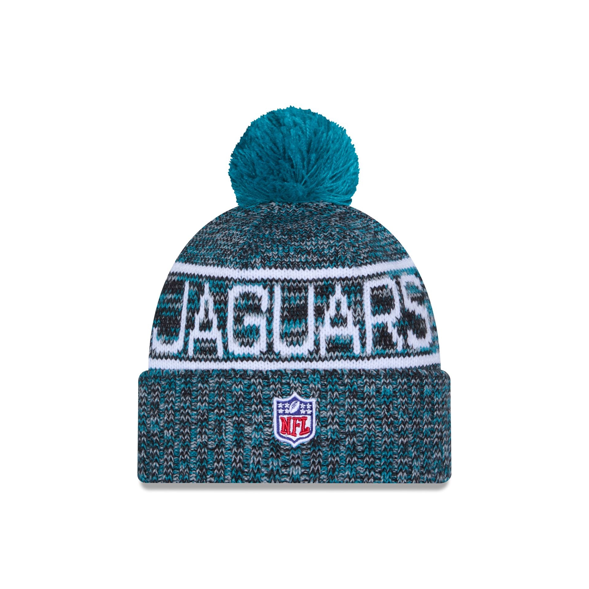 Jacksonville Jaguars 2025 Sideline Cold Weather Pom Knit Hat