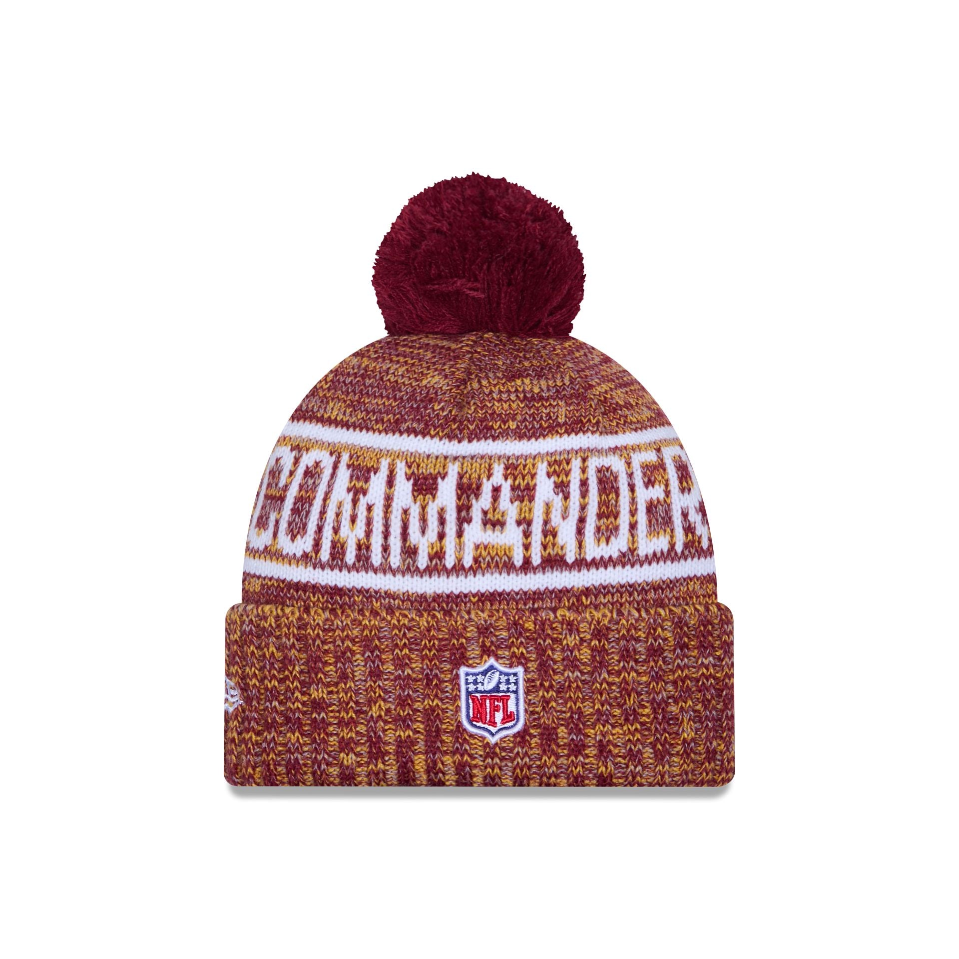 Washington Commanders 2025 Sideline Cold Weather Pom Knit Hat