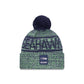 Seattle Seahawks 2025 Sideline Cold Weather Pom Knit Hat