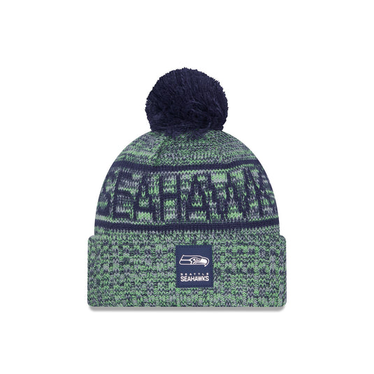 Seattle Seahawks 2025 Sideline Cold Weather Pom Knit Hat - New Era Cap