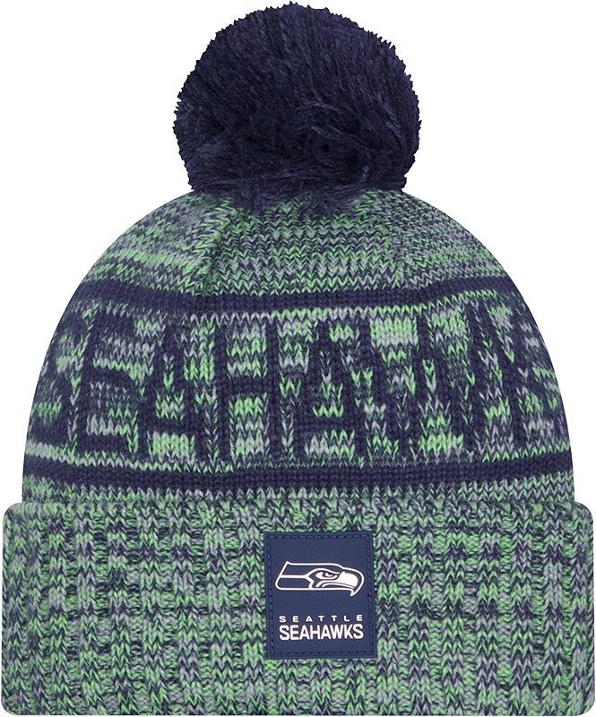 Seattle Seahawks 2025 Sideline Cold Weather Pom Knit Hat