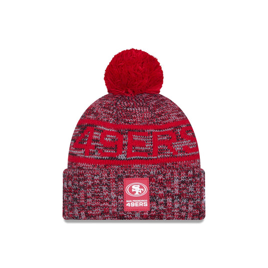 San Francisco 49ers 2025 Sideline Cold Weather Pom Knit Hat - New Era Cap