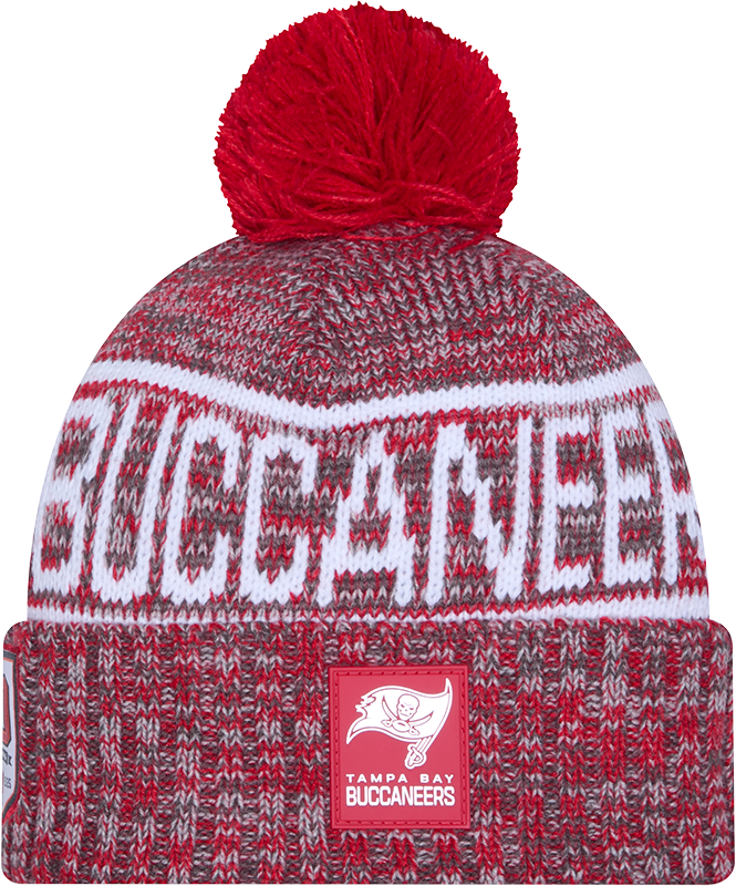 Tampa Bay Buccaneers 2025 Sideline Cold Weather Pom Knit Hat