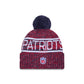 New England Patriots 2025 Sideline Cold Weather Pom Knit Hat