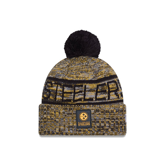 Pittsburgh Steelers 2025 Sideline Cold Weather Pom Knit Hat - New Era Cap