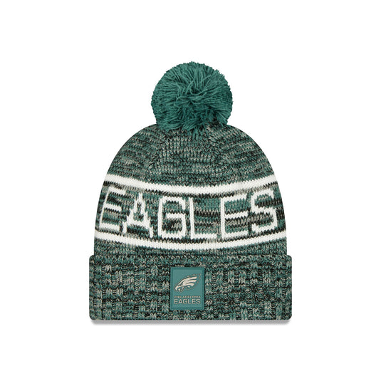 Philadelphia Eagles 2025 Sideline Cold Weather Pom Knit Hat - New Era Cap