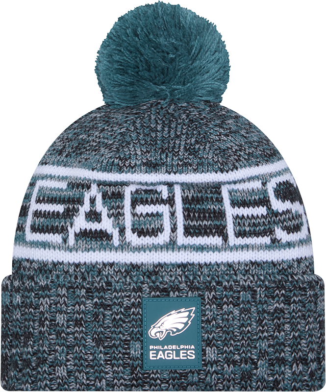 Philadelphia Eagles 2025 Sideline Cold Weather Pom Knit Hat
