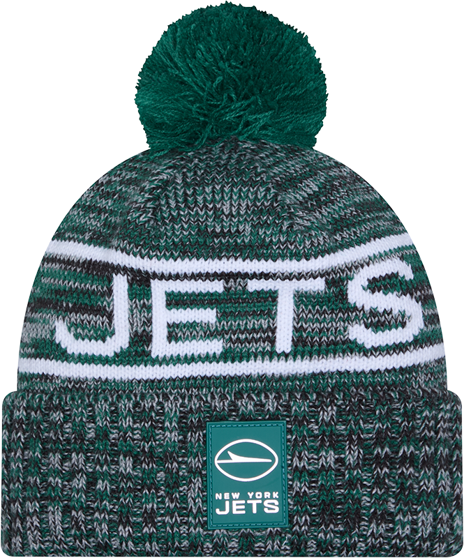 New York Jets 2025 Sideline Cold Weather Pom Knit Hat