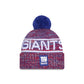 New York Giants 2025 Sideline Cold Weather Pom Knit Hat