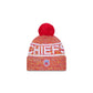 Kansas City Chiefs 2025 Sideline Cold Weather Kids Pom Knit Hat