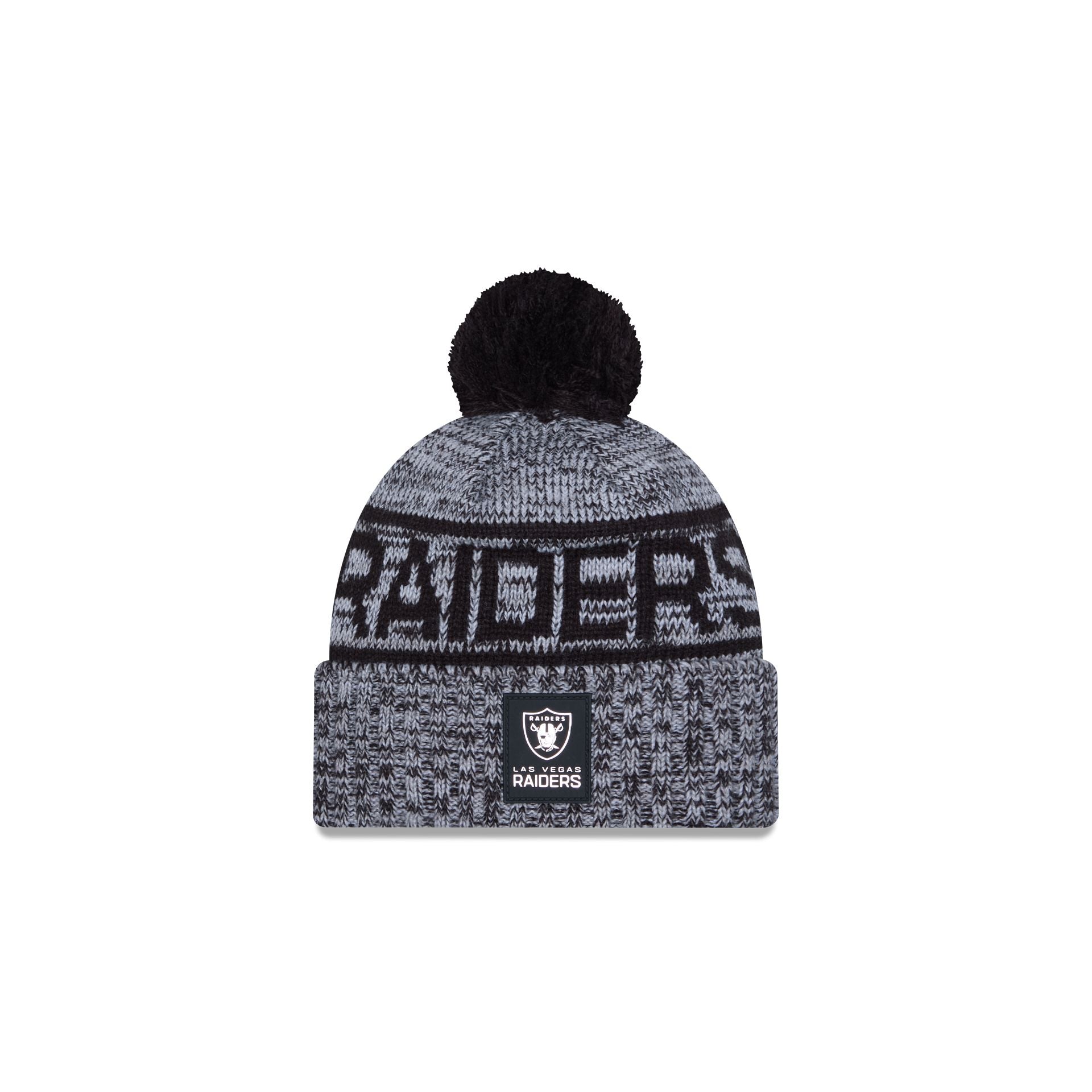 Las Vegas Raiders 2025 Sideline Cold Weather Kids Pom Knit Hat