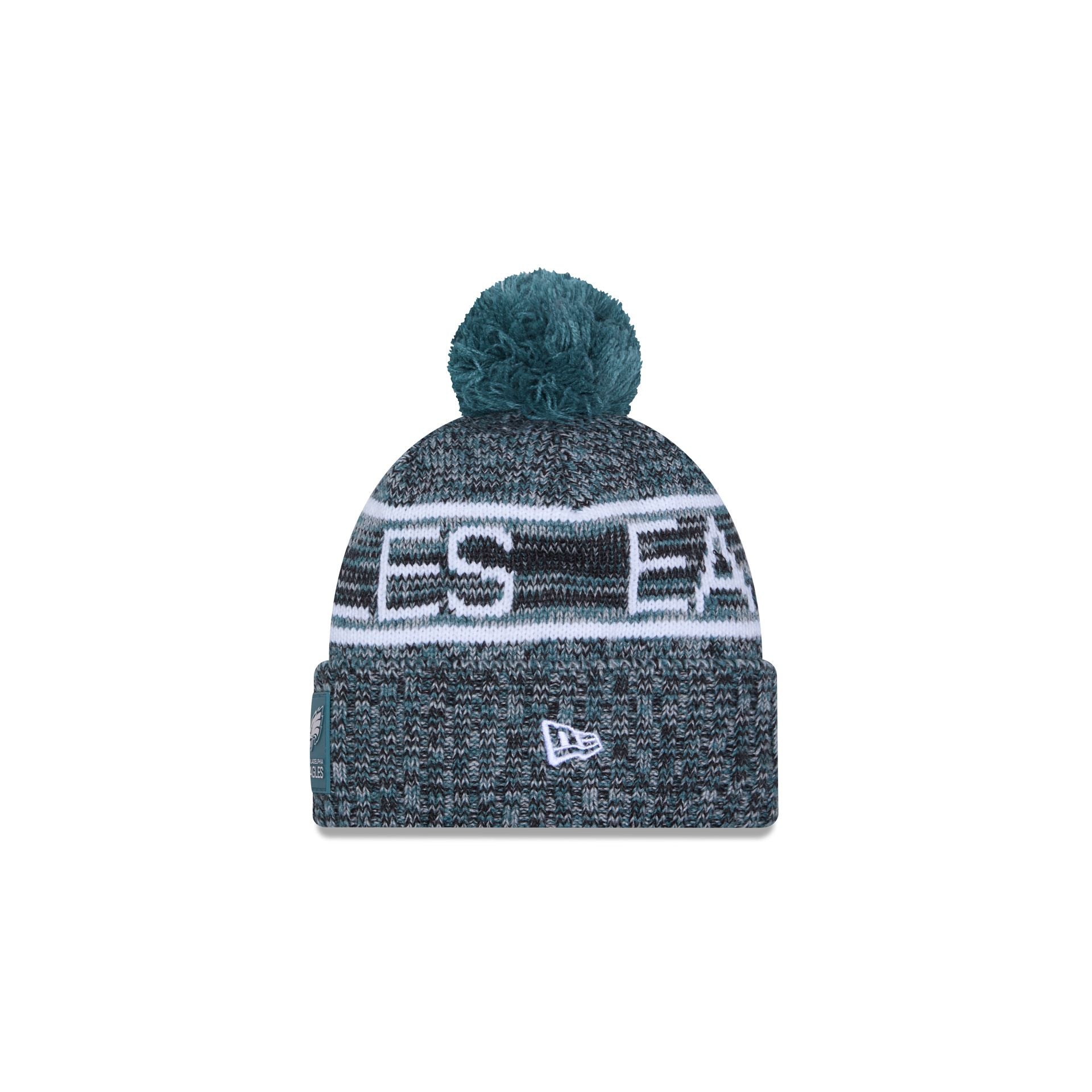 Philadelphia Eagles 2025 Sideline Cold Weather Kids Pom Knit Hat