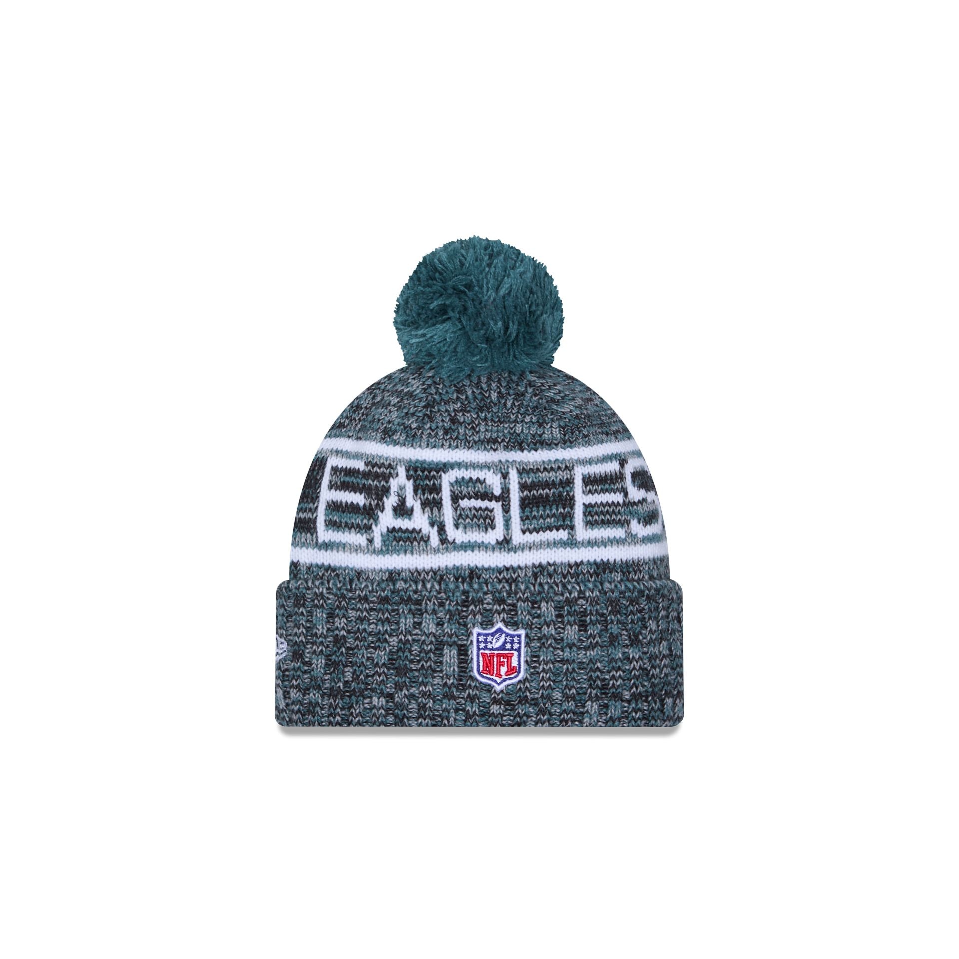 Philadelphia Eagles 2025 Sideline Cold Weather Kids Pom Knit Hat