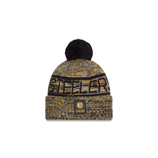 Pittsburgh Steelers 2025 Sideline Cold Weather Kids Pom Knit Hat - New Era Cap