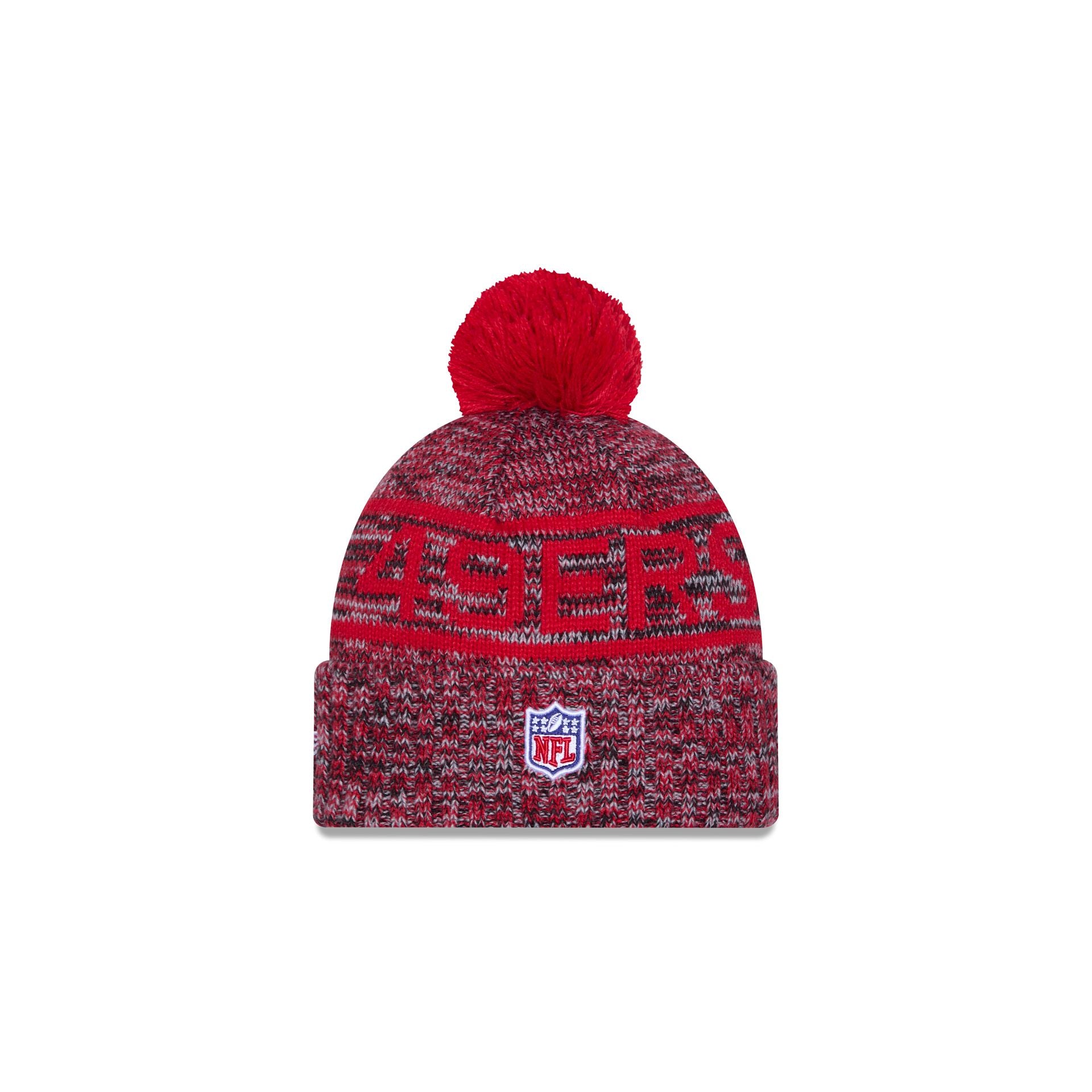 San Francisco 49ers 2025 Sideline Cold Weather Kids Pom Knit Hat