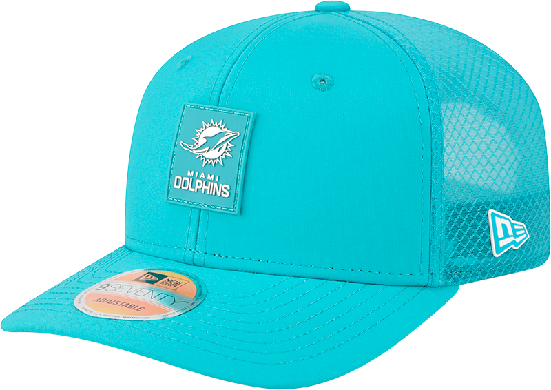 Miami Dolphins 2025 Sideline Hot Weather 9SEVENTY Trucker Hat