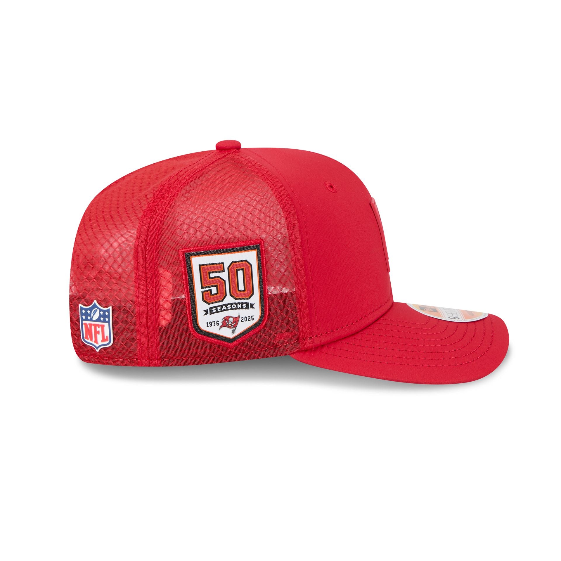 Tampa Bay Buccaneers 2025 Sideline Hot Weather 9SEVENTY Trucker Hat