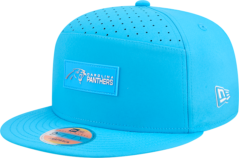 Carolina Panthers 2025 Sideline Hot Weather Split Panel 9FIFTY Snapback Hat