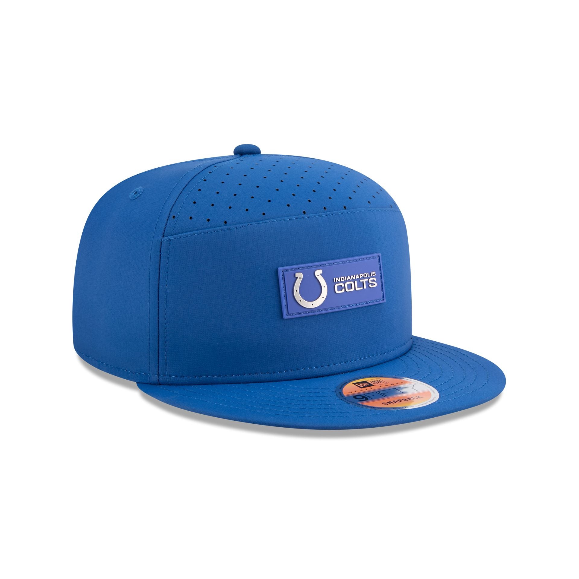Indianapolis Colts 2025 Sideline Hot Weather Split Panel 9FIFTY Snapback Hat