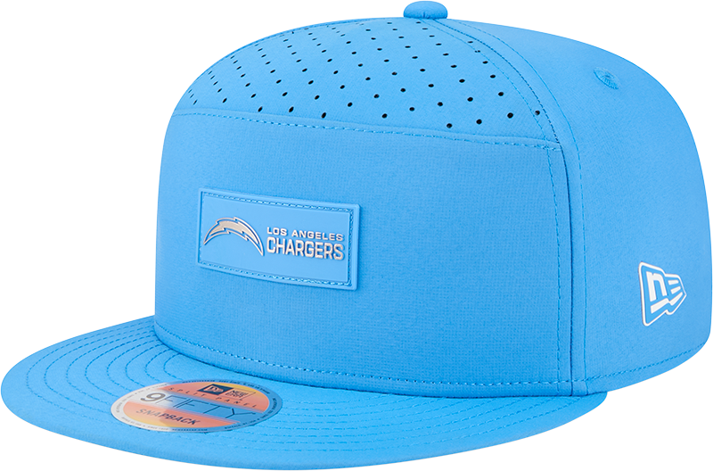 Los Angeles Chargers 2025 Sideline Hot Weather Split Panel 9FIFTY Snapback Hat