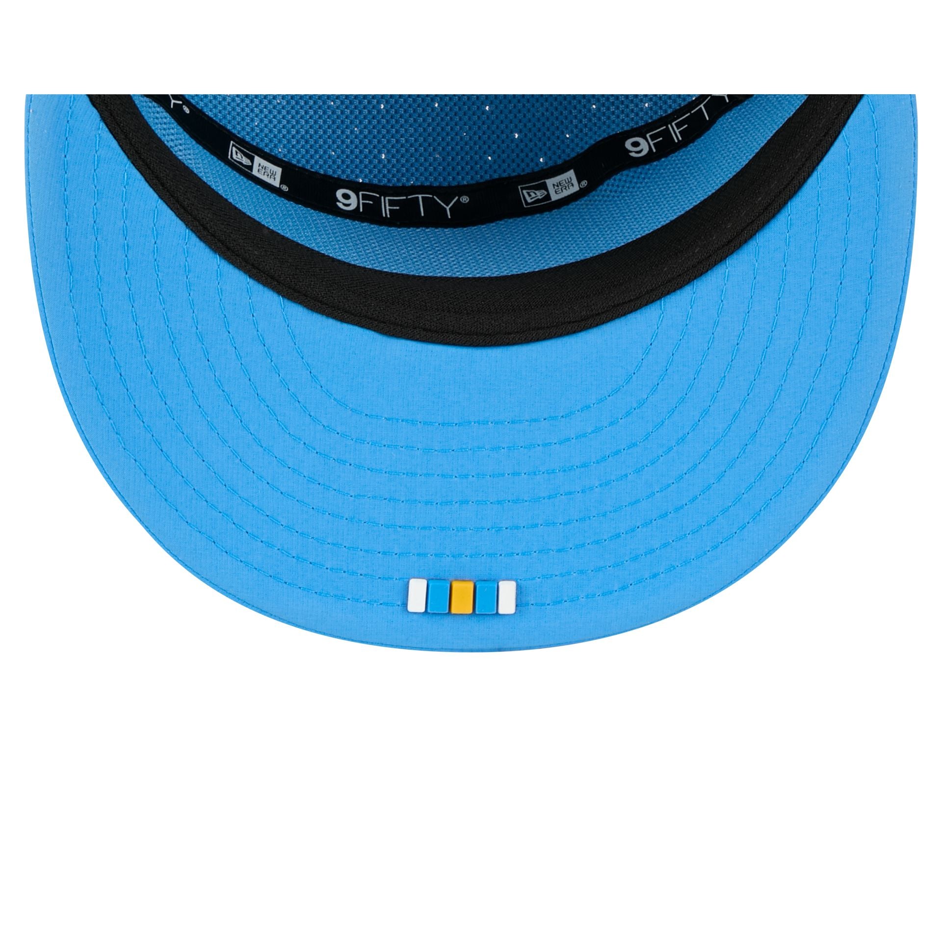 Los Angeles Chargers 2025 Sideline Hot Weather Split Panel 9FIFTY Snapback Hat