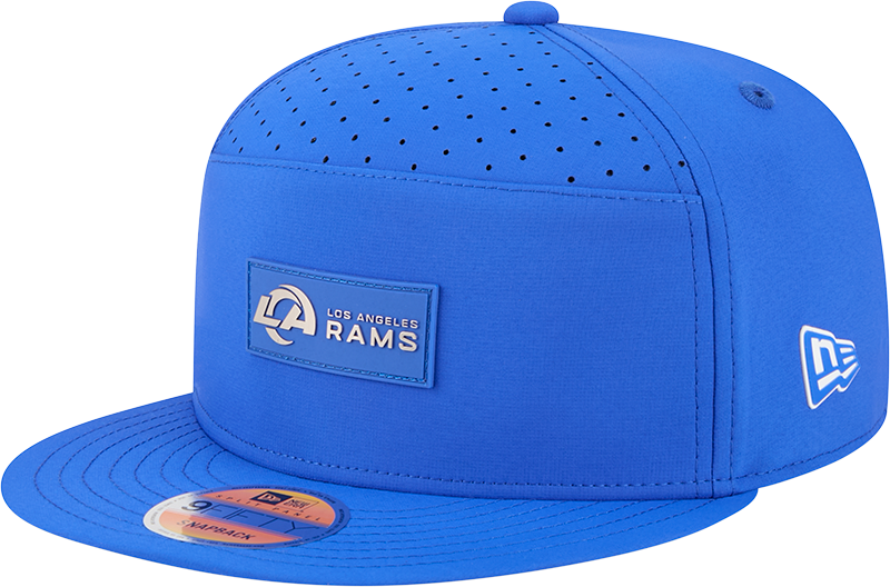 Los Angeles Rams 2025 Sideline Hot Weather Split Panel 9FIFTY Snapback Hat