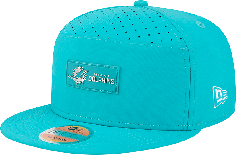 Miami Dolphins 2025 Sideline Hot Weather Split Panel 9FIFTY Snapback Hat
