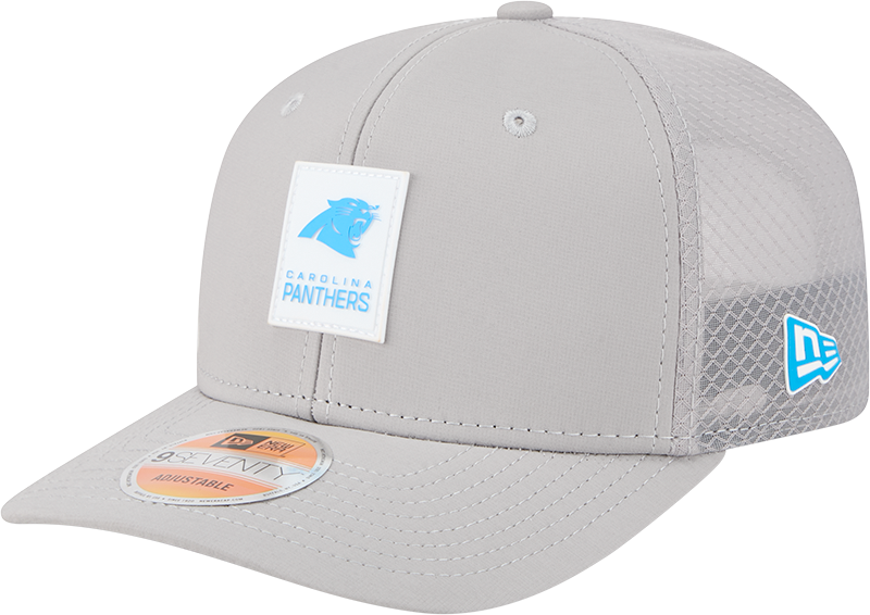 Carolina Panthers 2025 Sideline Hot Weather Gray 9SEVENTY Trucker Hat