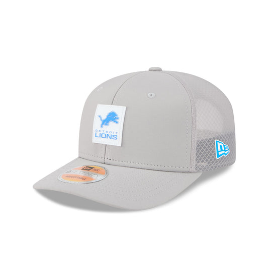 Detroit Lions 2025 Sideline Hot Weather Gray 9SEVENTY Trucker Hat - New Era Cap