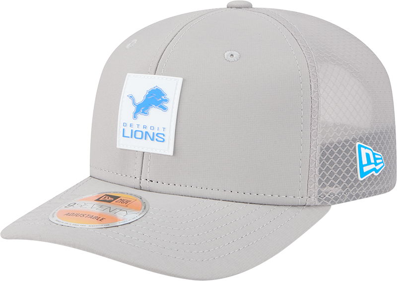 Detroit Lions 2025 Sideline Hot Weather Gray 9SEVENTY Trucker Hat