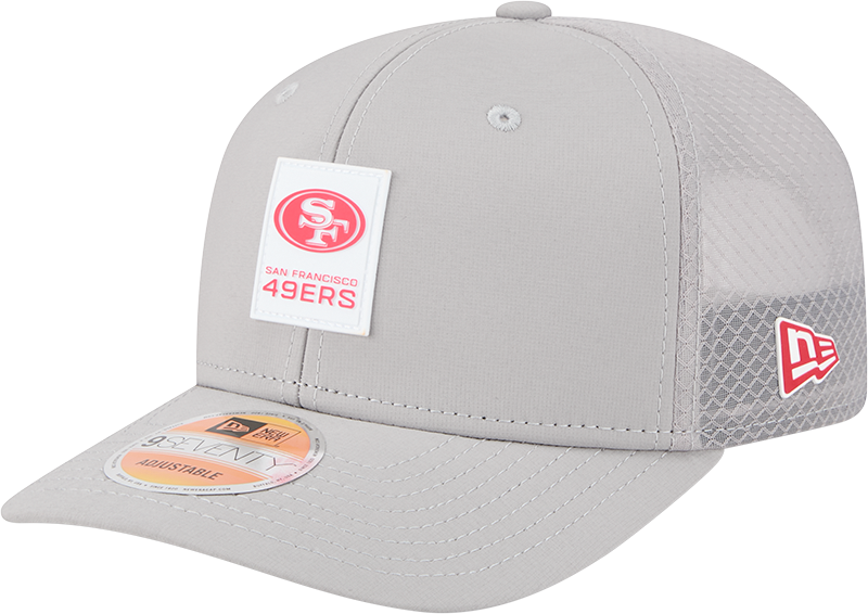 San Francisco 49ers 2025 Sideline Hot Weather Gray 9SEVENTY Trucker Hat